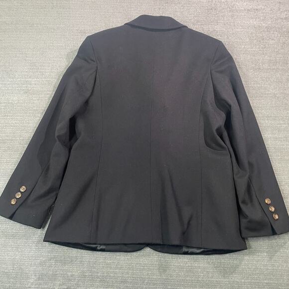 LL Bean Blazer Women 4 Petite Black Wool Cashmere Career Classic Minimalist - Picture 2 of 9